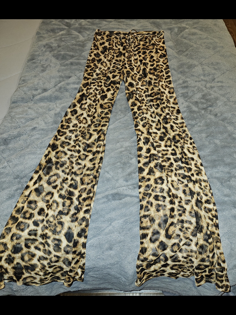 NWT Votique Mesh Leopard Print Cover-Up Pants Women's Pants - Beige/Black